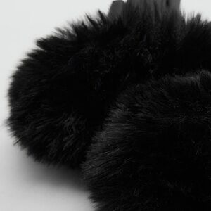 Mango Black Fur-Trimmed Gloves